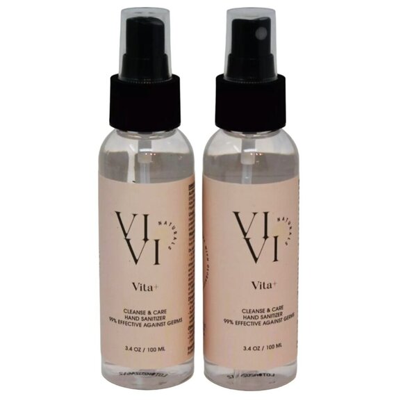 Vivi Naturals Vita+ Cleanse and Care Hand Sanitizer 3.4oz 100mL Set of 2 - Picture 1 of 1